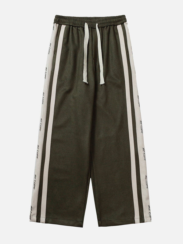 Levefly - Side Stripe Print Suede Pants - Streetwear Fashion - levefly.com