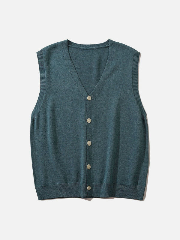 Levefly - Simple Solid Color Sweater Vest - Streetwear Fashion - levefly.com