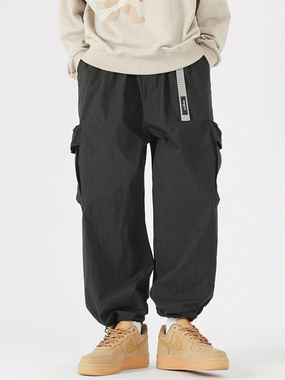 Levefly - Solid Color Functional Cargo Pants - Streetwear Fashion - levefly.com