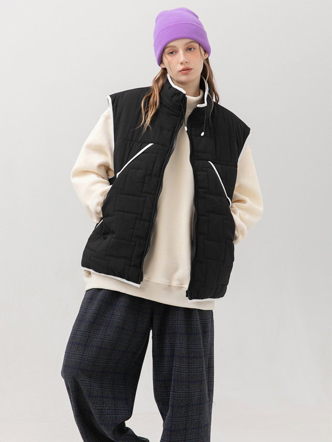 Levefly - Solid Color Puffer Vest Gilet - Streetwear Fashion - levefly.com