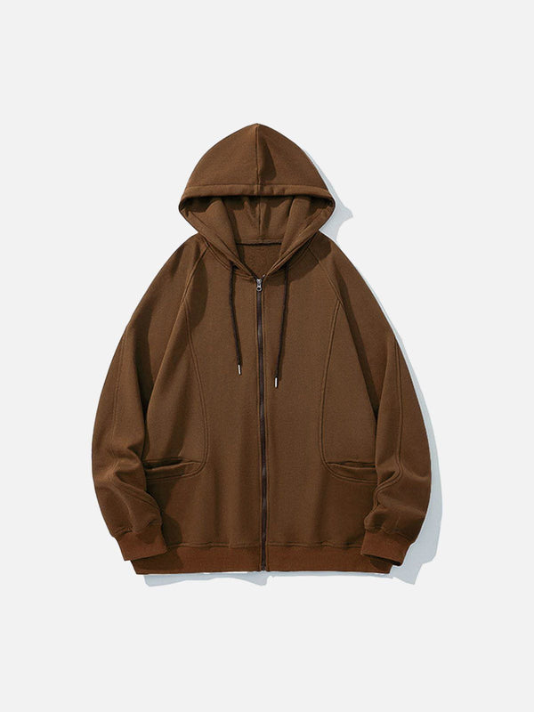Levefly - Solid Color Zipped Hoodie - Streetwear Fashion - levefly.com