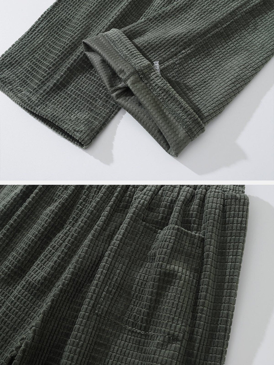 Levefly - Solid Corduroy Waffle Pants - Streetwear Fashion - levefly.com