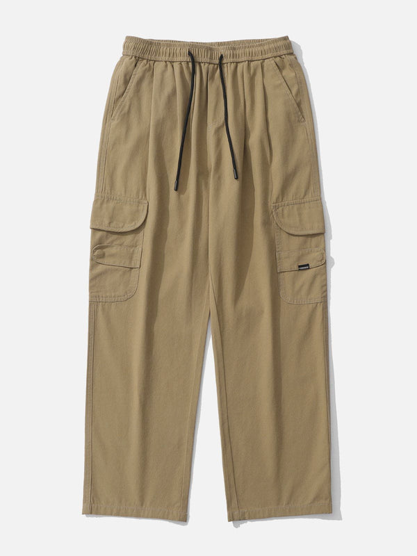 Levefly - Solid Large Multi-Pocket Cargo Pants - Streetwear Fashion - levefly.com