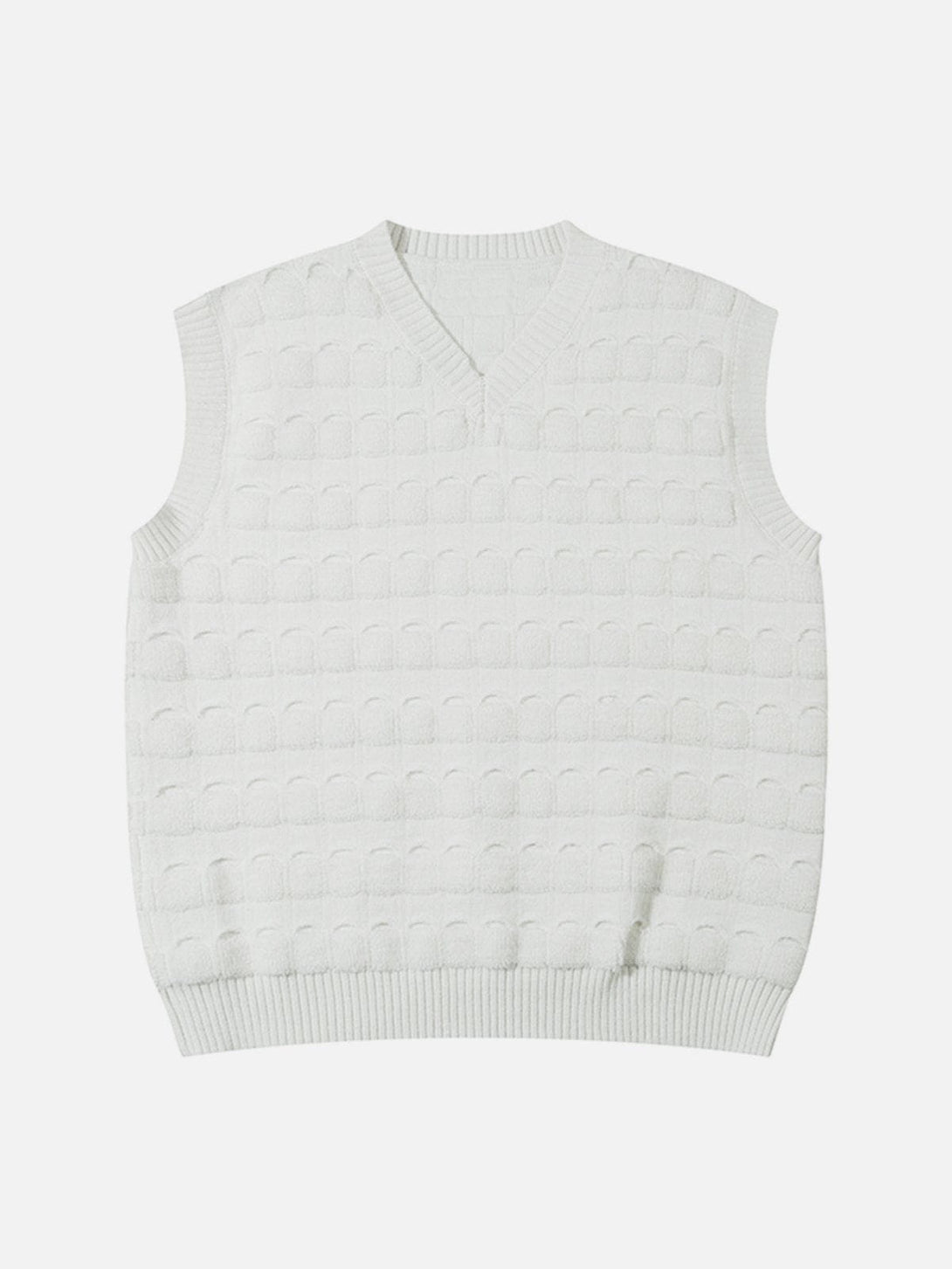 Levefly - Solid Woven Stripe Sweater Vest - Streetwear Fashion - levefly.com
