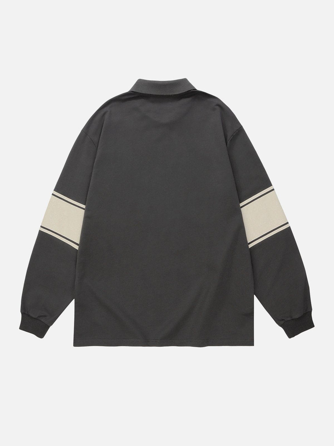 Levefly - Spliced Letters Polo Collar Sweatshirt - Streetwear Fashion - levefly.com