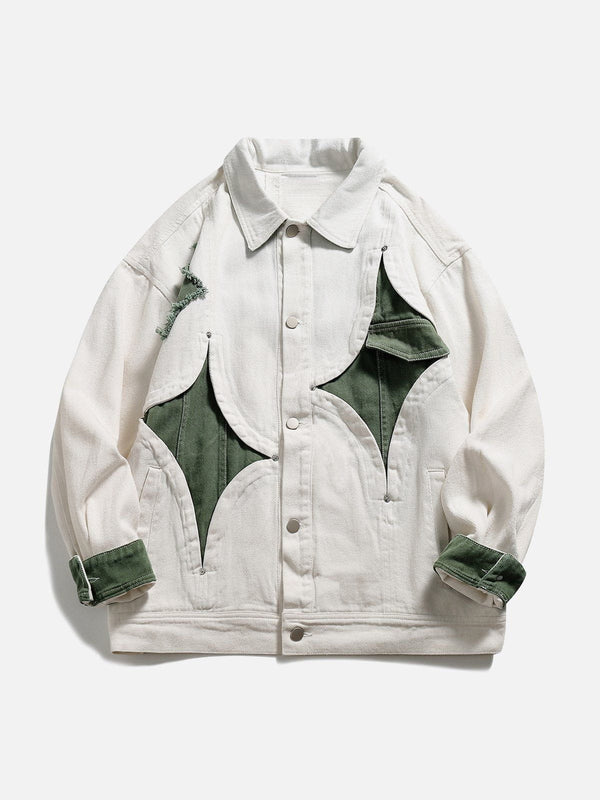Levefly - Splicing Contrast Denim Jacket - Streetwear Fashion - levefly.com