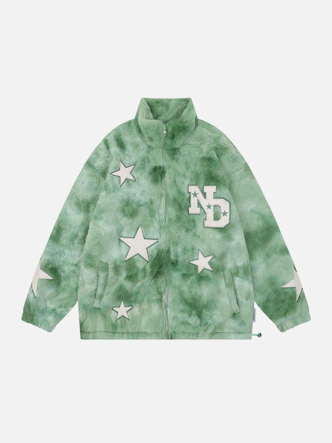 Levefly - Star Embroidered Plush Winter Coat - Streetwear Fashion - levefly.com