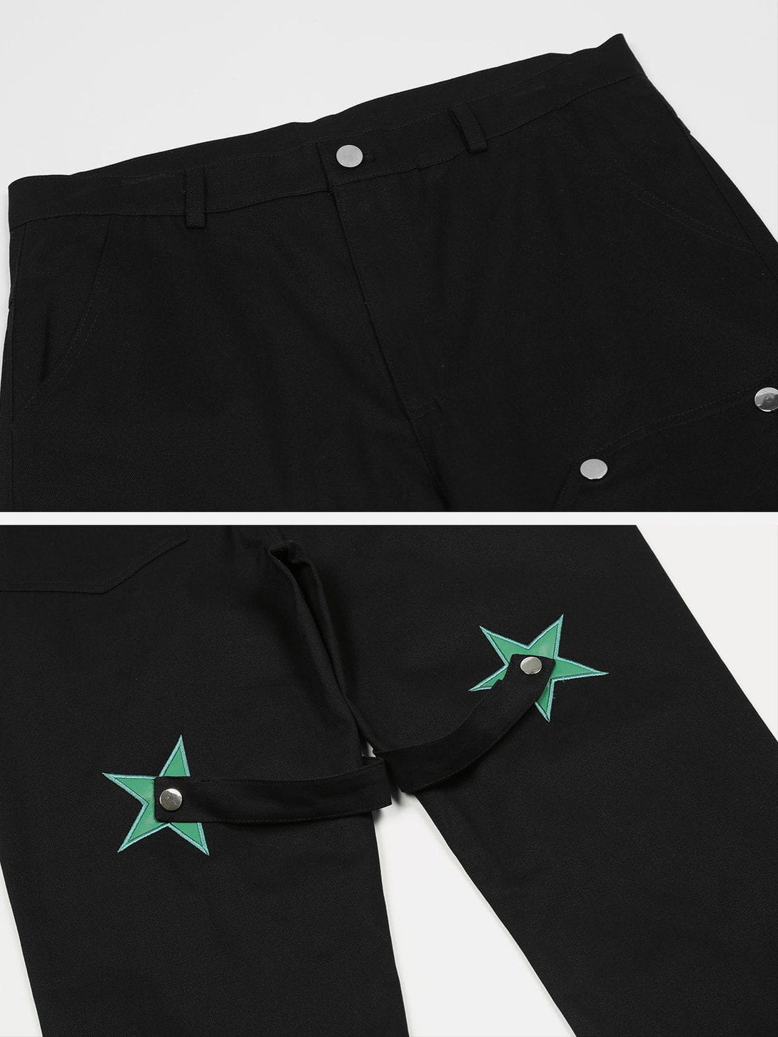 Levefly - Star Embroidery Cargo Pants - Streetwear Fashion - levefly.com