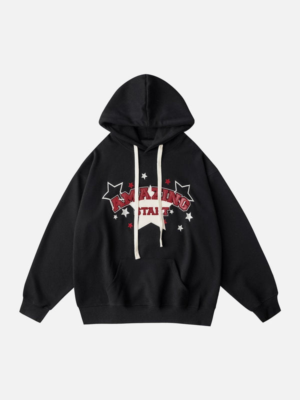 Levefly - Star Letter Print Hoodie - Streetwear Fashion - levefly.com