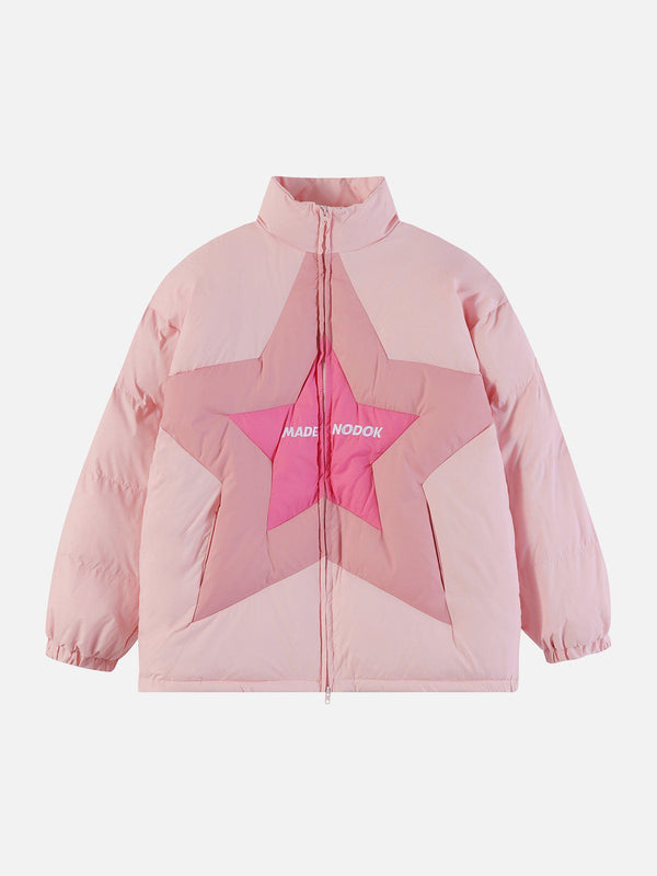 Levefly - Star Patchwork Gradient Winter Coat - Streetwear Fashion - levefly.com