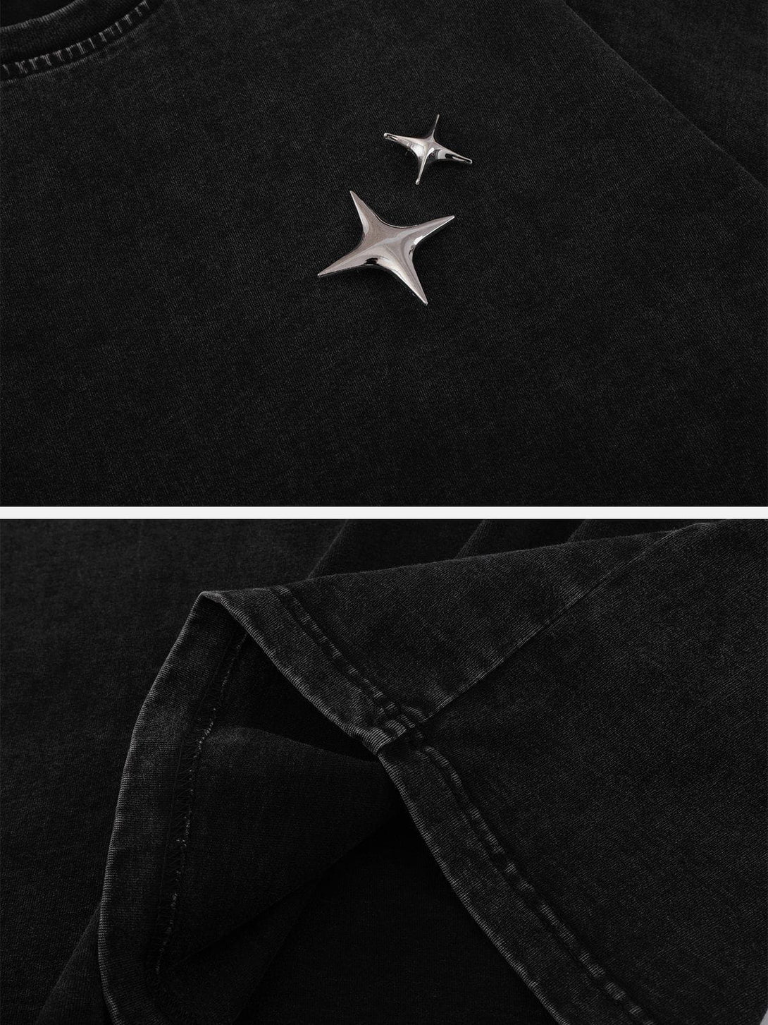 Levefly - Star Print Washed Tee - Streetwear Fashion - levefly.com