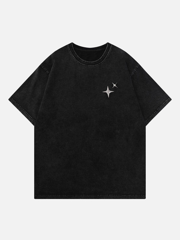Levefly - Star Print Washed Tee - Streetwear Fashion - levefly.com