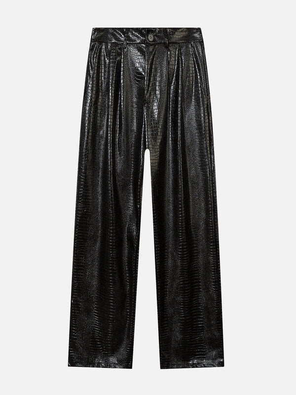 Levefly - Straight Leather Pants - Streetwear Fashion - levefly.com