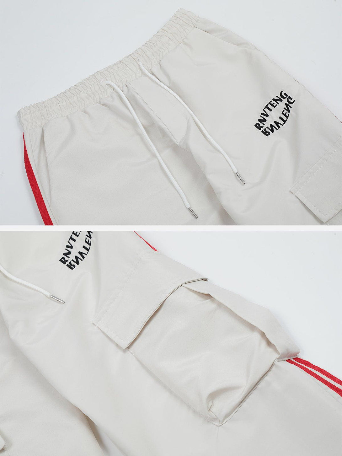 Levefly - Stripe Large Pocket Cargo Pants - Streetwear Fashion - levefly.com