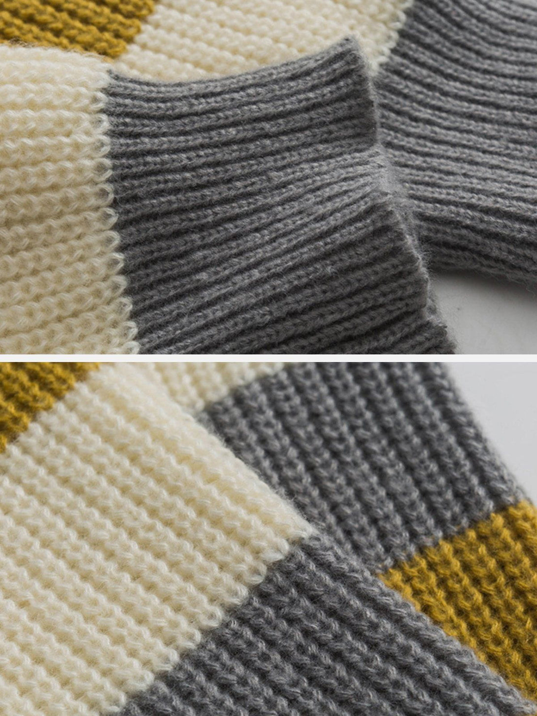 Levefly - Stripe Patchwork Sweater - Streetwear Fashion - levefly.com