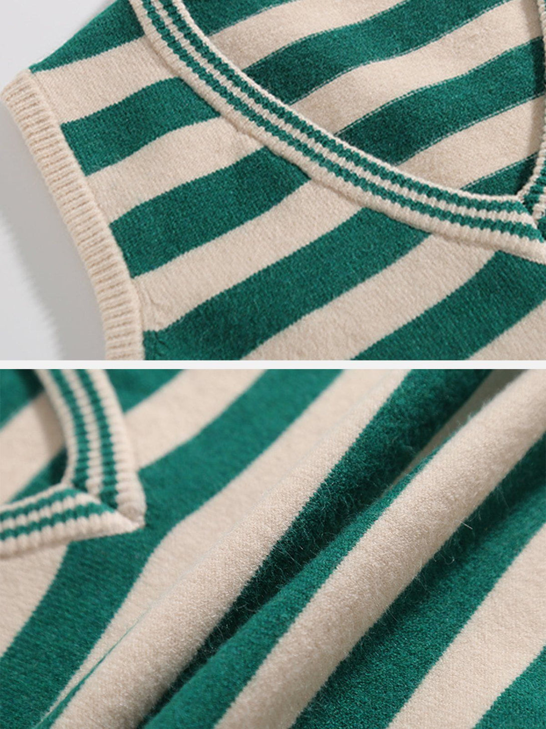 Levefly - Striped Color Blocking Sweater Vest - Streetwear Fashion - levefly.com