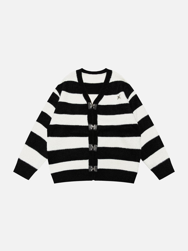 Levefly - Stripes Mohair Cardigan - Streetwear Fashion - levefly.com