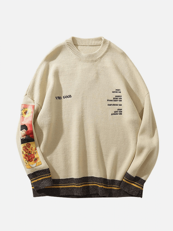 Levefly - Sunflowers & Self-portrait of Van Gogh Sweater - Streetwear Fashion - levefly.com