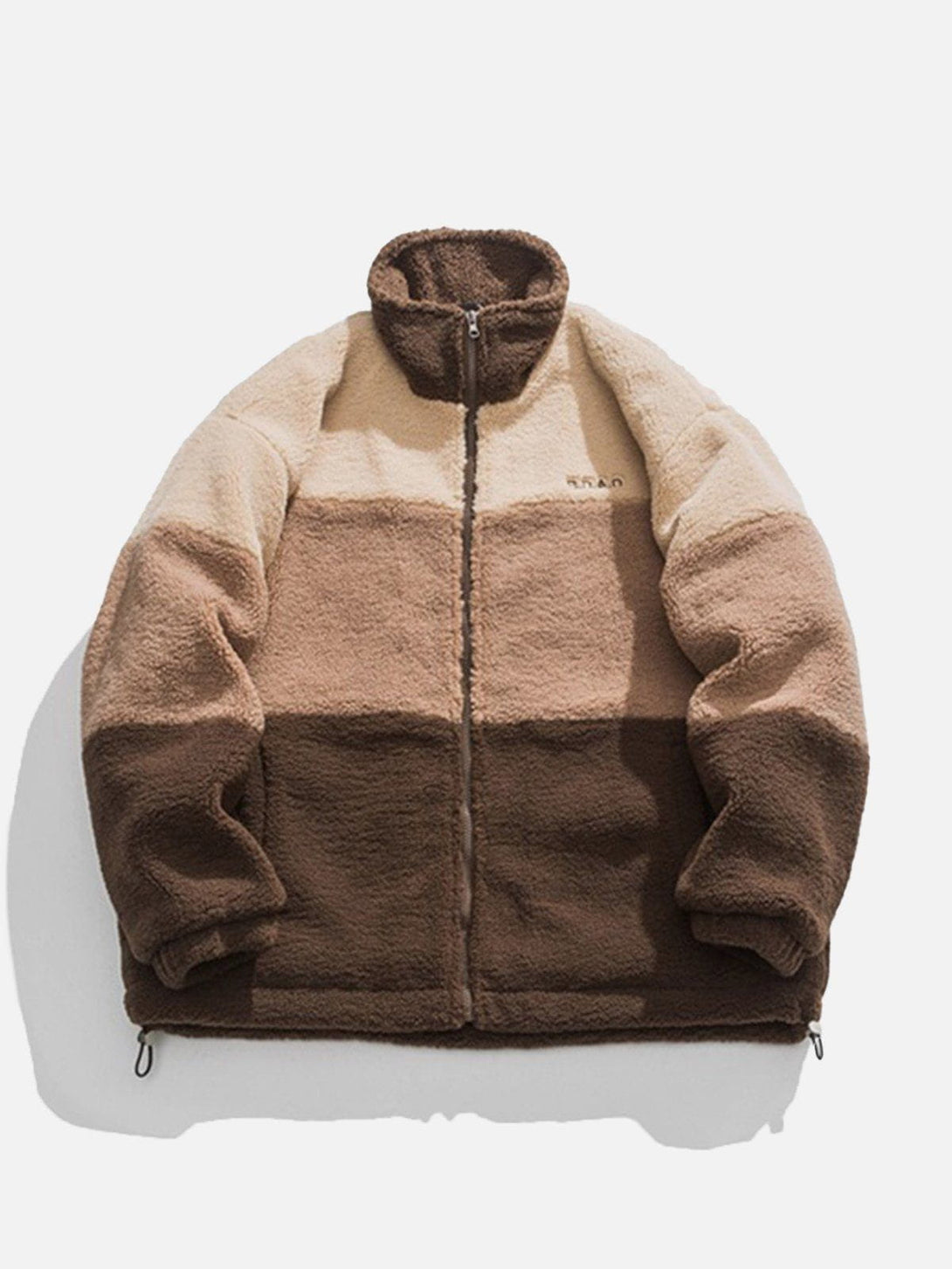 Levefly - Three-color Patchwork Sherpa Winter Coat - Streetwear Fashion - levefly.com