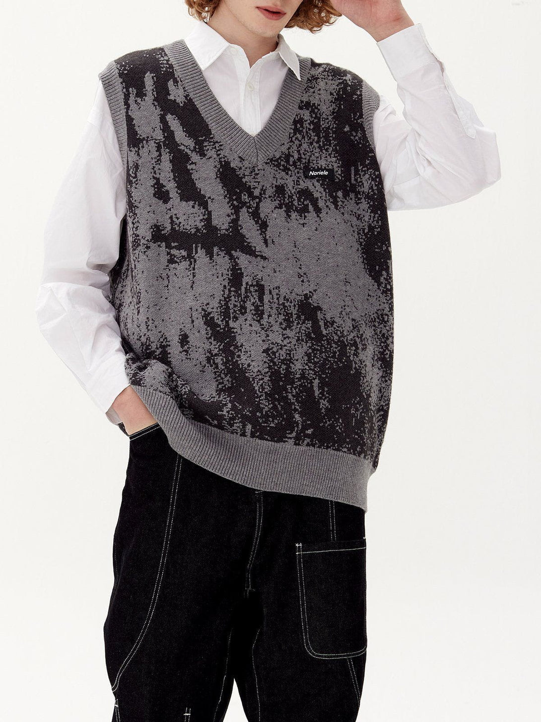 Levefly - Tie Dye Jacquard Sweater Vest - Streetwear Fashion - levefly.com
