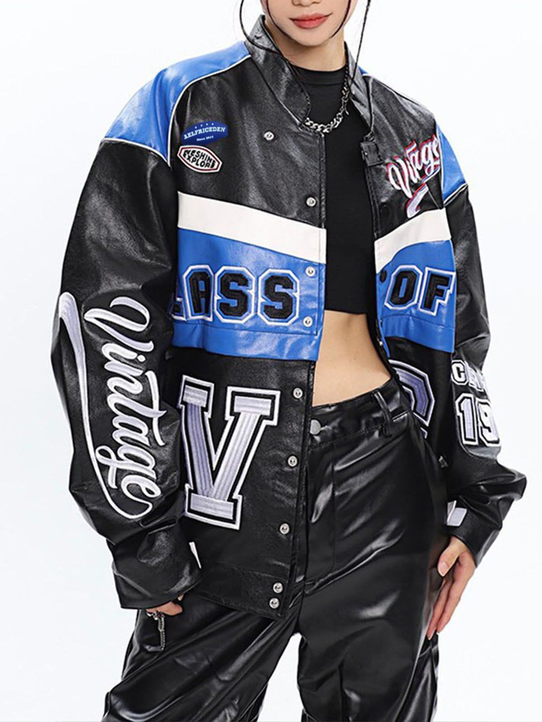 Levefly - "VG" Detachable PU Racing Jacket - Streetwear Fashion - levefly.com