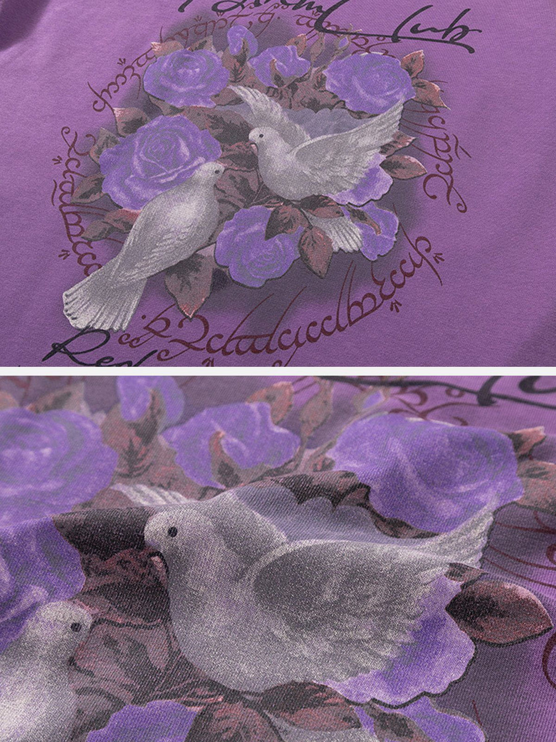 Levefly - Vintage Bird Rose Print Sweatshirt - Streetwear Fashion - levefly.com