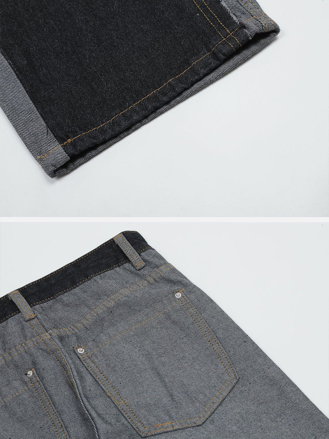 Levefly - Vintage Fake Two Piece Jeans - Streetwear Fashion - levefly.com