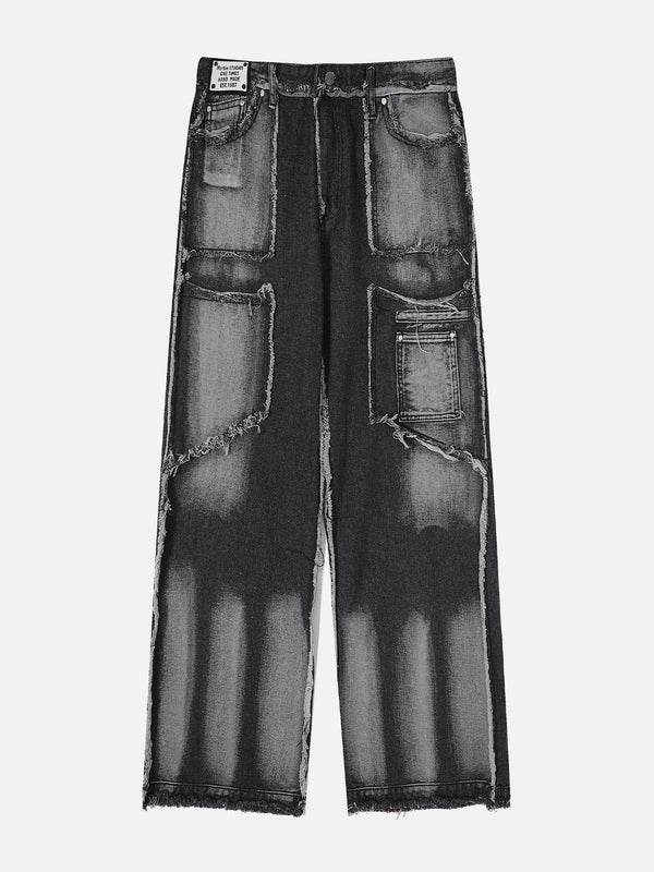 Levefly - Vintage Gradient Burlap Jeans - Streetwear Fashion - levefly.com