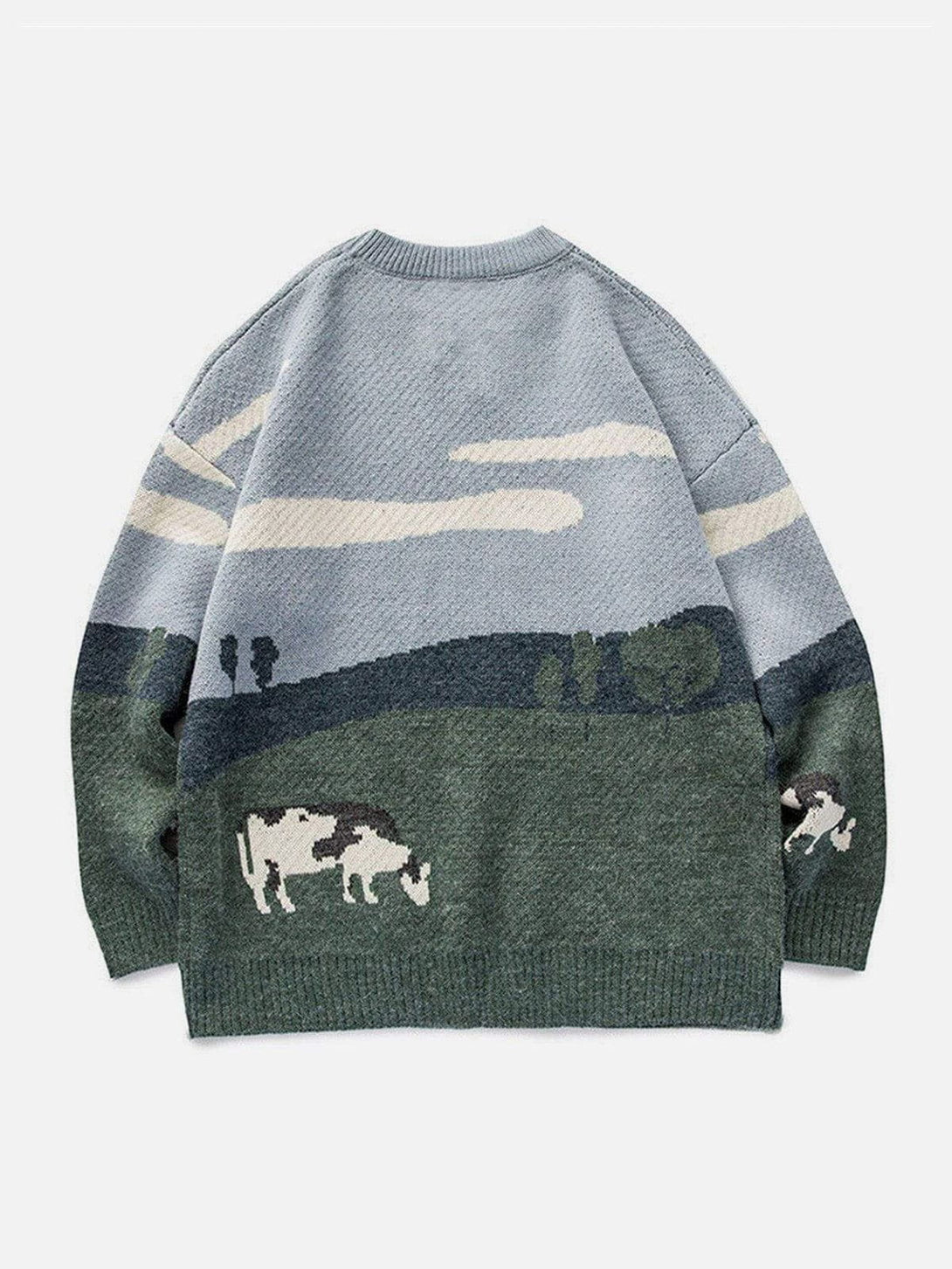 Levefly - Vintage Prairie Cow Pattern Streetwear Sweater - Streetwear Fashion - levefly.com
