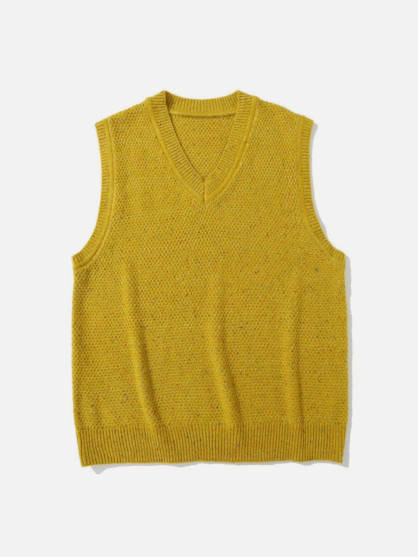 Levefly - Vintage Pure Color Sweater Vest - Streetwear Fashion - levefly.com