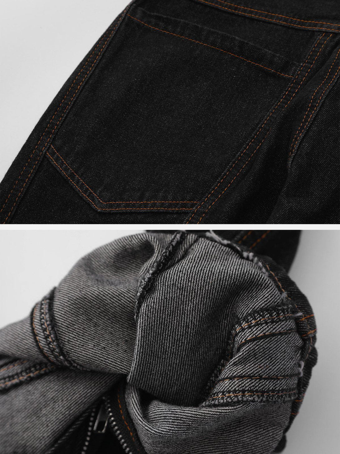 Levefly - Vintage Washed Pocket Jeans - Streetwear Fashion - levefly.com