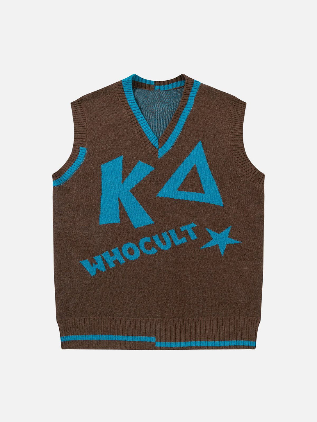 Levefly - WHOCULT Embroidery Sweater Vest - Streetwear Fashion - levefly.com