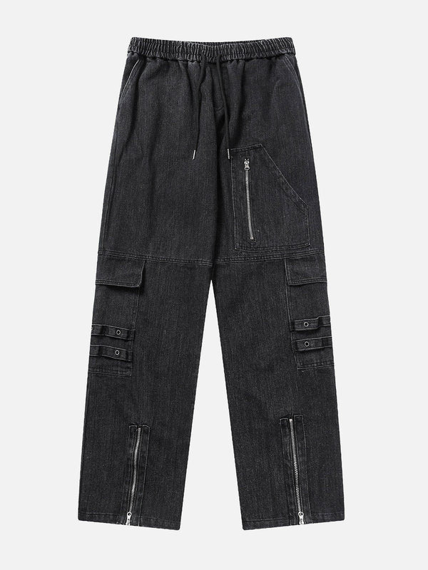 Levefly - Zip Patchwork Jeans - Streetwear Fashion - levefly.com