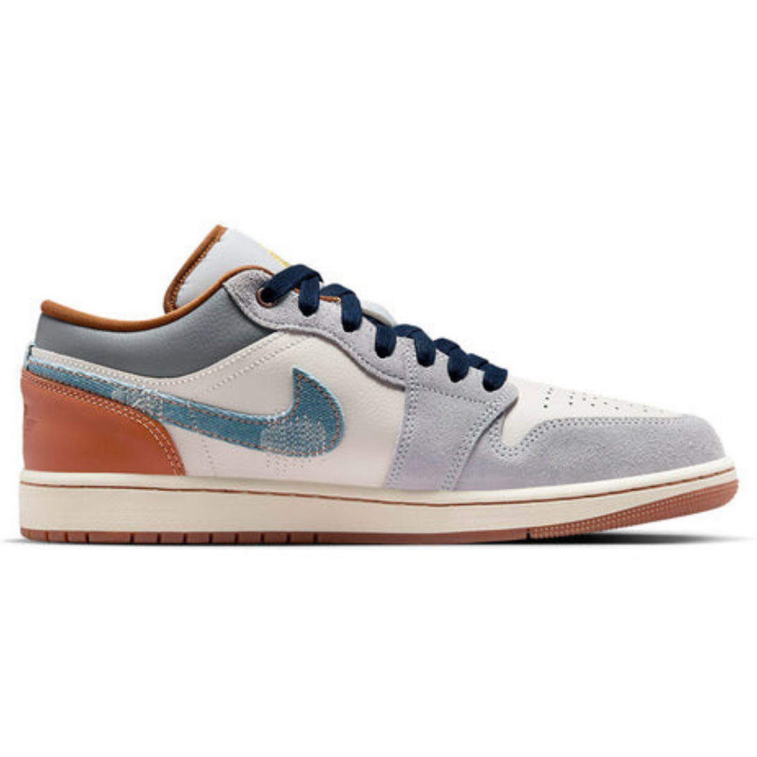 Air Jordan 1 Low SE Phantom Repaired Denim Swoosh- Streetwear Fashion 950 - levefly.com