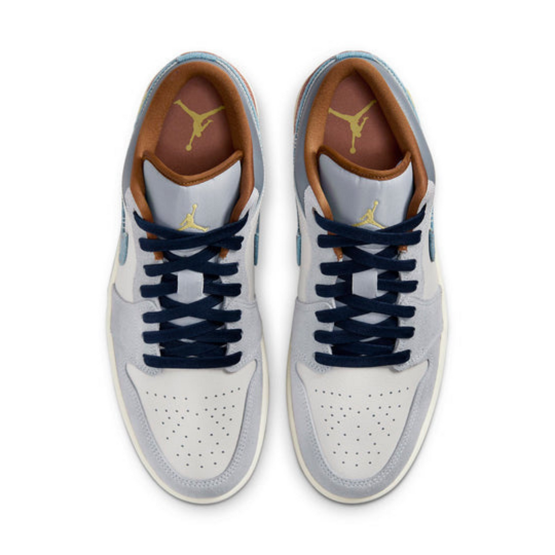 Air Jordan 1 Low SE Phantom Repaired Denim Swoosh- Streetwear Fashion 950 - levefly.com