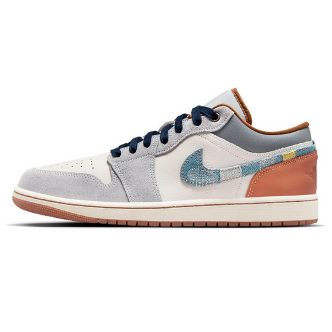 Air Jordan 1 Low SE Phantom Repaired Denim Swoosh- Streetwear Fashion 950 - levefly.com