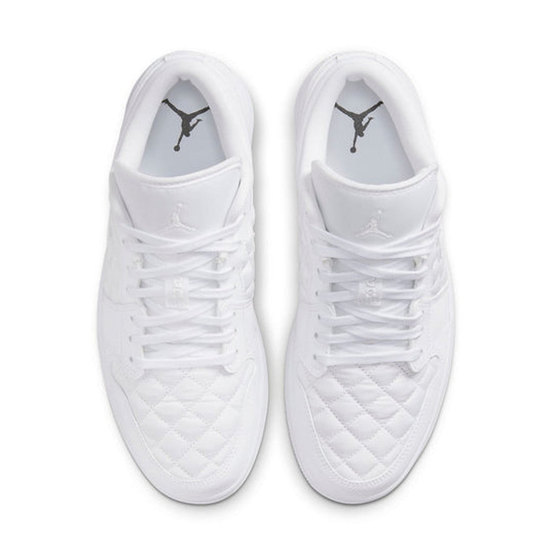 Air Jordan 1 Low 'Triple White Quilted' Wmns- Streetwear Fashion 950 - levefly.com