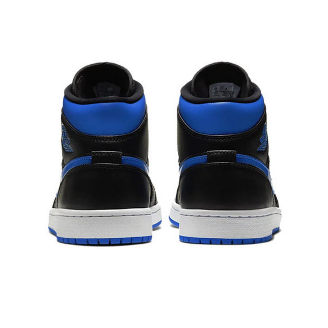 Air Jordan 1 Mid 'Black Hyper Royal'- Streetwear Fashion 950 - levefly.com