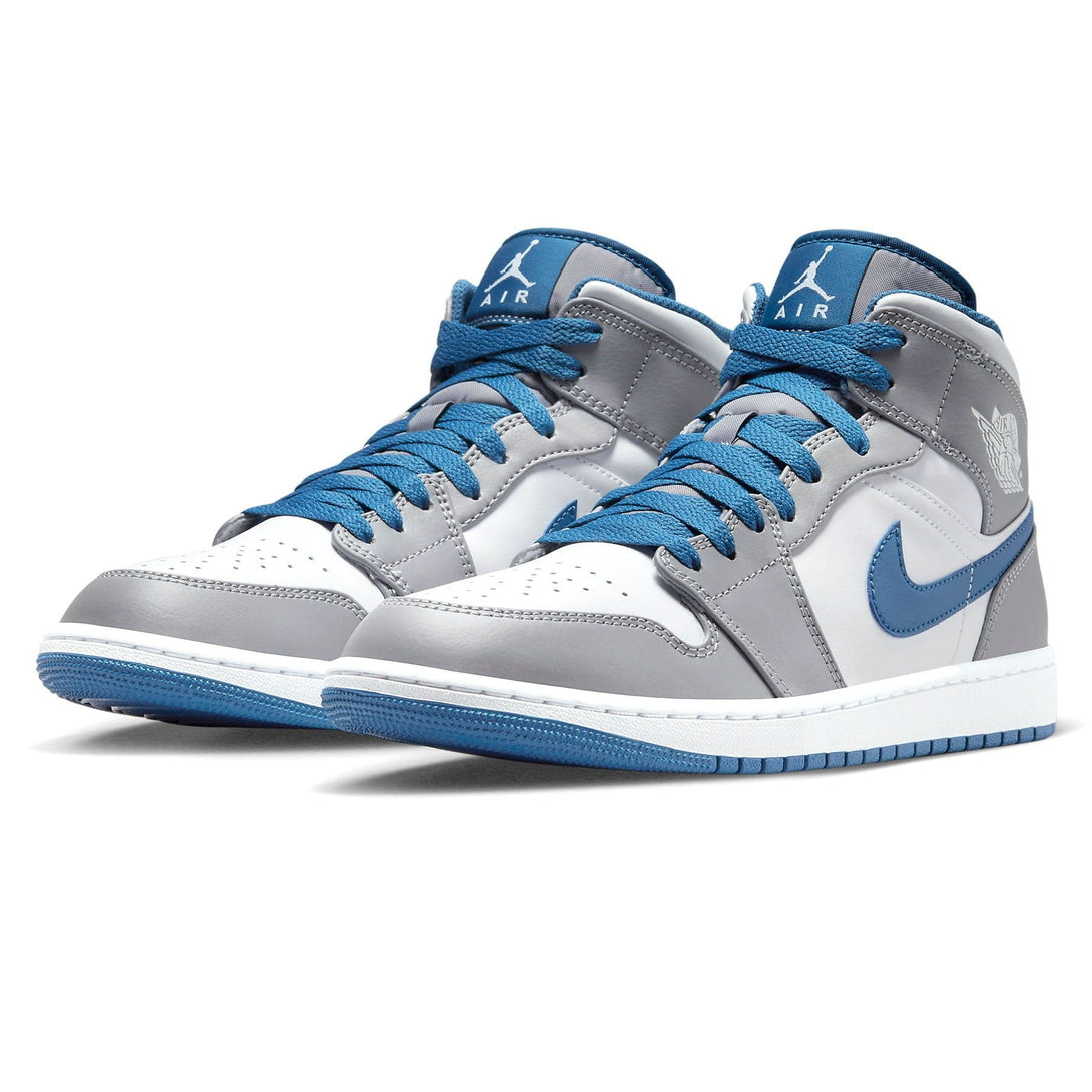 Air Jordan 1 Mid 'Cement True Blue'- Streetwear Fashion 950 - levefly.com