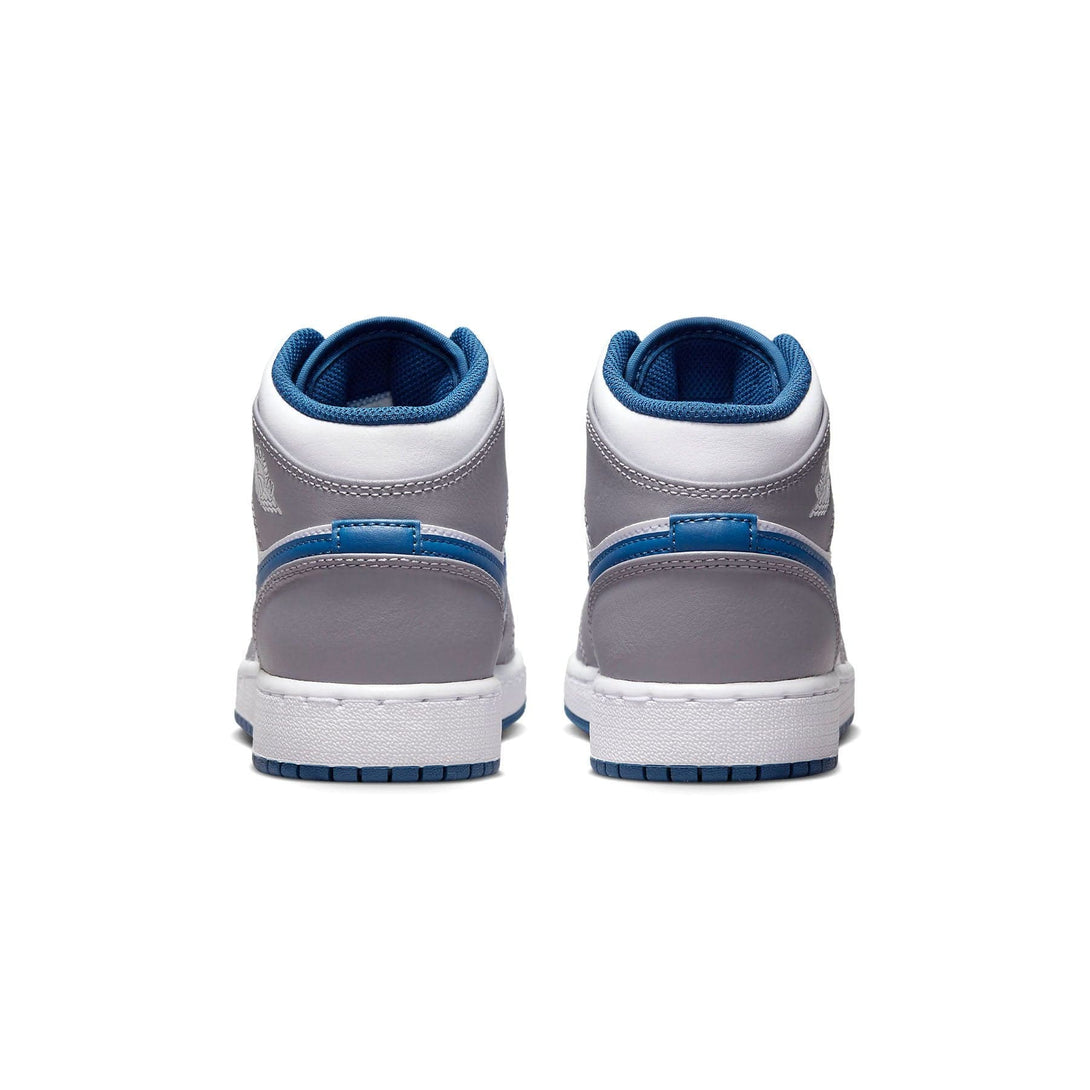 Air Jordan 1 Mid GS 'Cement True Blue'- Streetwear Fashion 950 - levefly.com