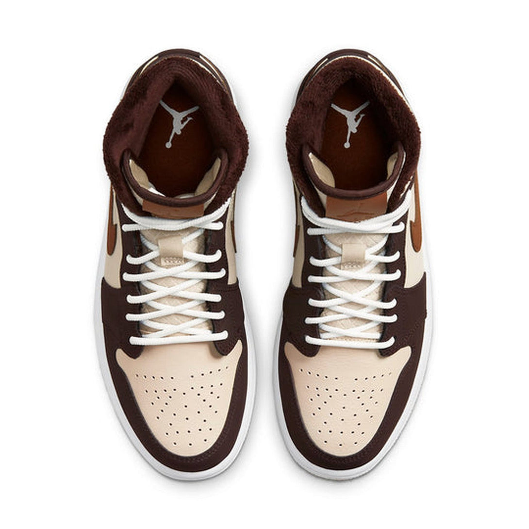 Air Jordan 1 Mid SE 'Cream Dark Chocolate' Wmns- Streetwear Fashion 950 - levefly.com