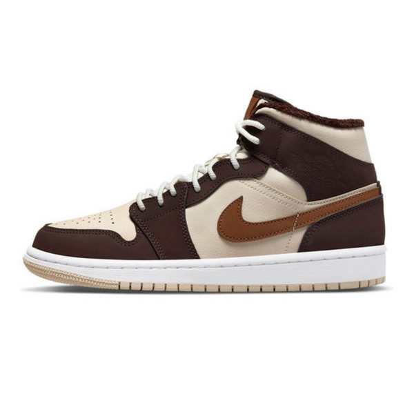 Air Jordan 1 Mid SE 'Cream Dark Chocolate' Wmns- Streetwear Fashion 950 - levefly.com