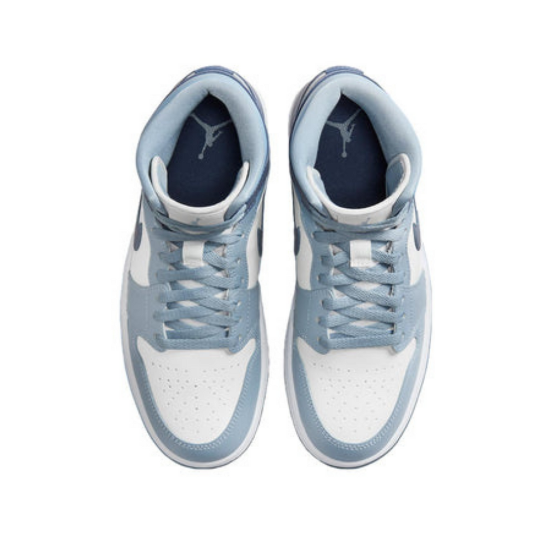 Air Jordan 1 Mid 'Two-Tone Blue'- Streetwear Fashion 950 - levefly.com