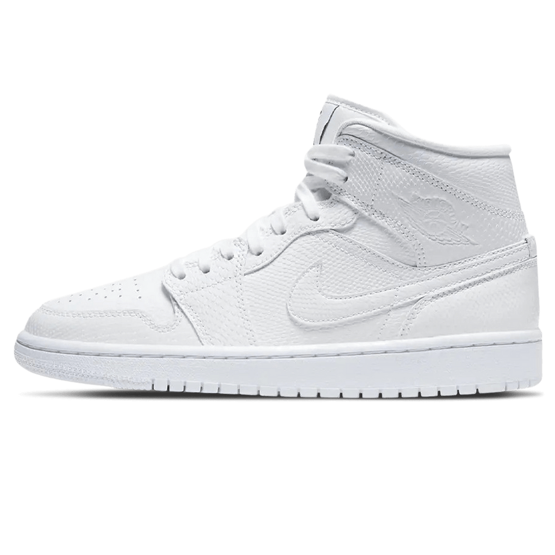 Air Jordan 1 Mid Wmns 'White Snakeskin'- Streetwear Fashion 950 - levefly.com