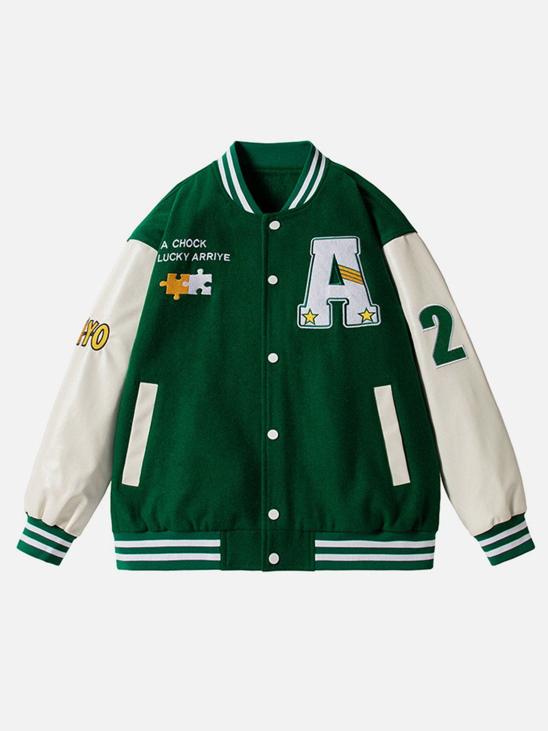 Levefly - Alphabet Puzzle Embroidery Jacket - Streetwear Fashion - levefly.com