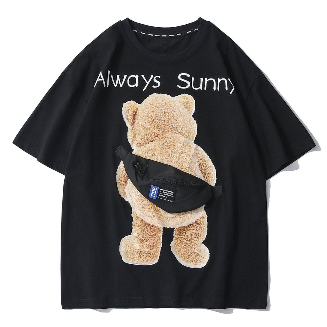 Levefly - Bear Backpack Graphic Tee - Streetwear Fashion - levefly.com