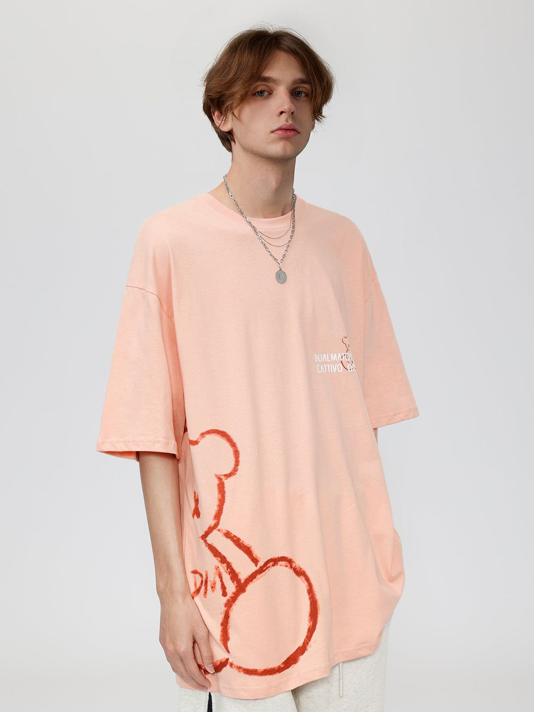 Levefly - Bear Stick Figure Print Cotton Tee - Streetwear Fashion - levefly.com