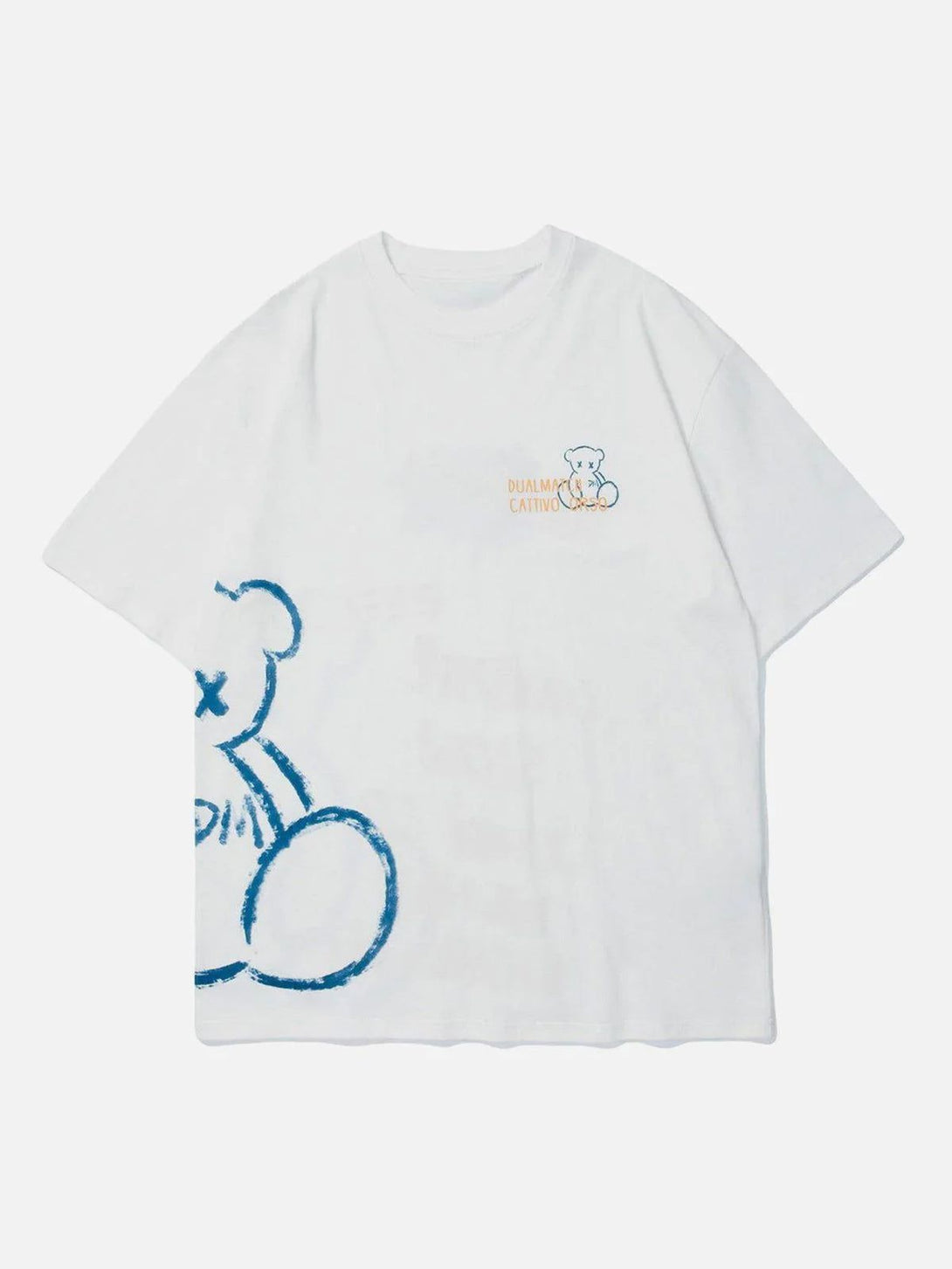 Levefly - Bear Stick Figure Print Cotton Tee - Streetwear Fashion - levefly.com