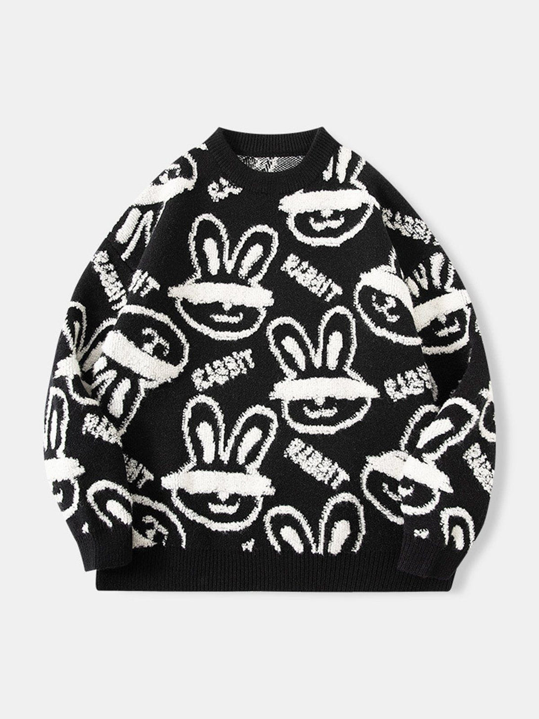 Levefly - Blindfolded Rabbit Knit Sweater - Streetwear Fashion - levefly.com