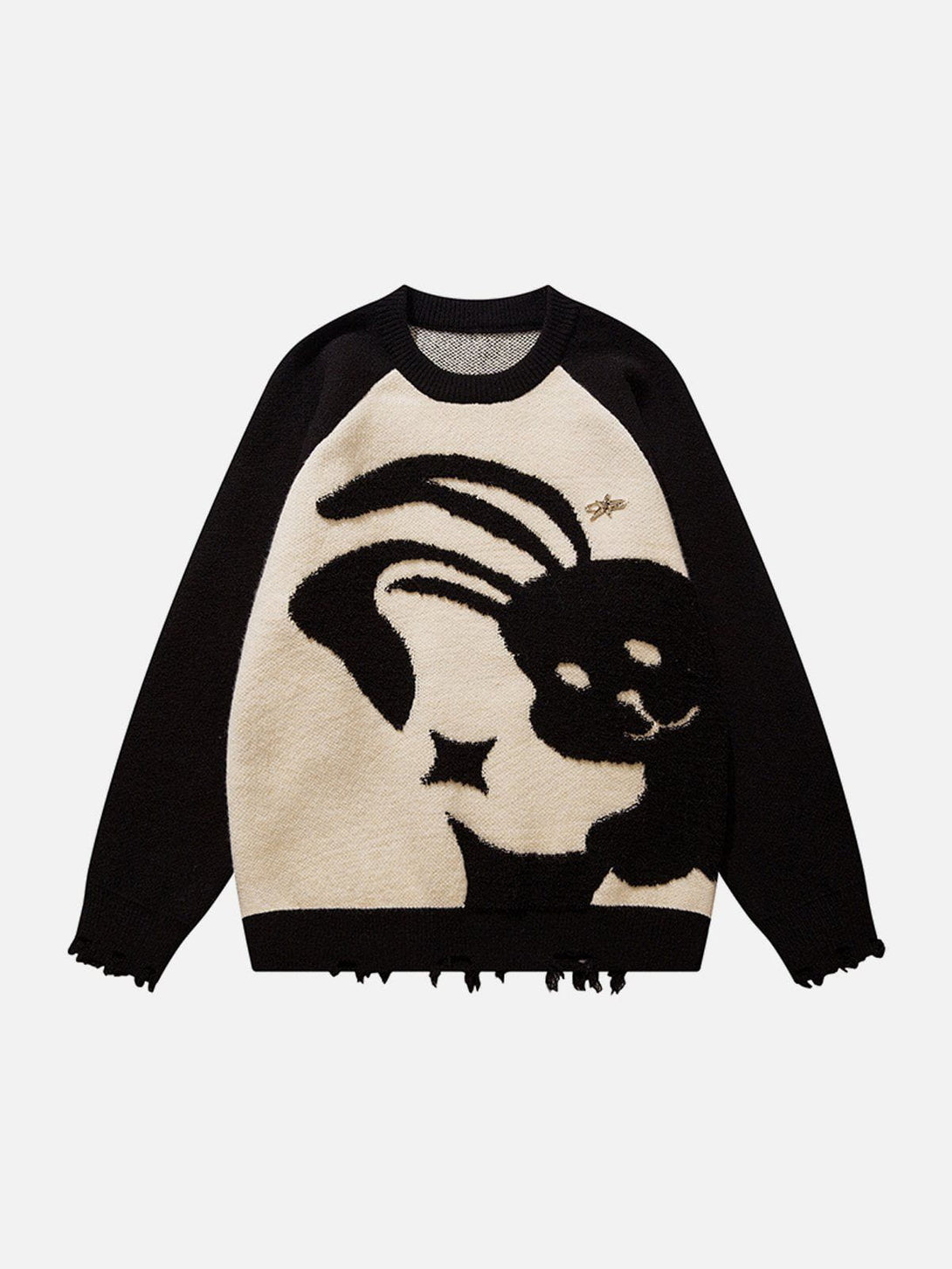 Levefly - Cartoon Rabbit Embroidery Sweater - Streetwear Fashion - levefly.com